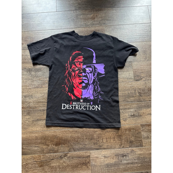 VINTAGE WWE WWF Brothers of Destruction Kane The Undertaker Mens Large T-Shirt - Picture 1 of 2
